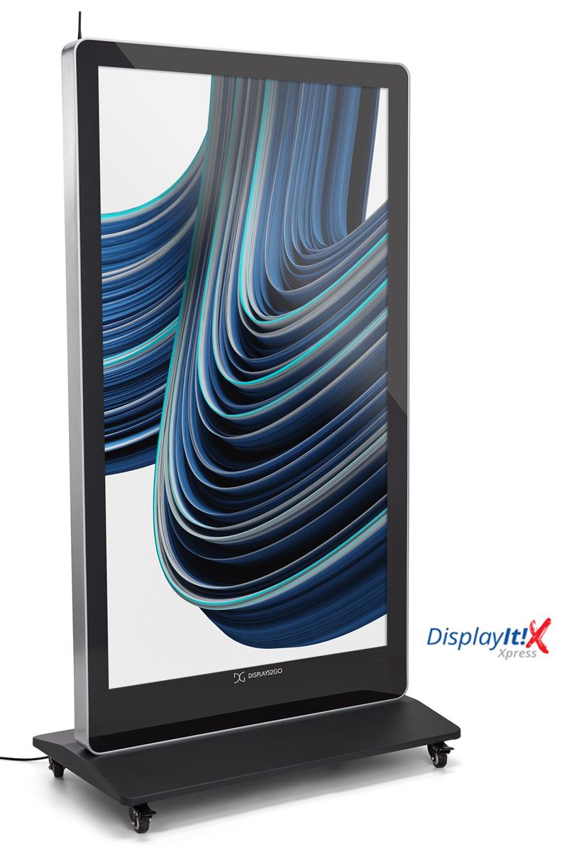 Digital Poster Display UHD Display with Locking Caster Wheels